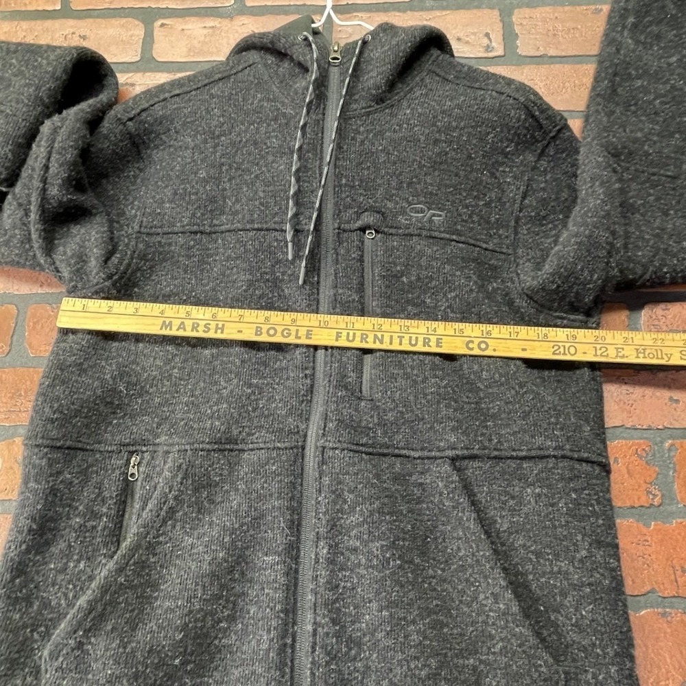 Outdoor Research Flurry Jacket Wool Blend Men's M Charcoal Full Zip Hoodie - Picture 8 of 12